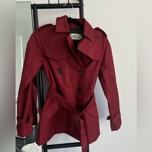 Coach Burgundy Trench Coat